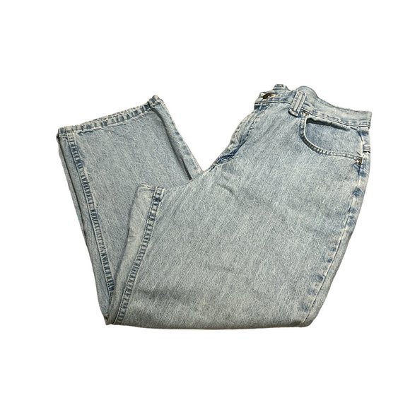 RIDERS BY LEE Jeans Lt Wash 34" Waist Length 39 1/2" Mom Style High Waist - Picture 4 of 16